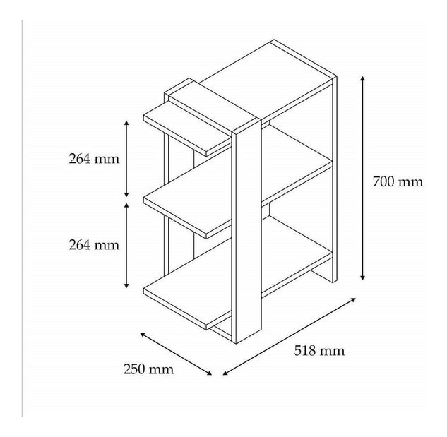 Raft Vipoba (antracit + stejar) 