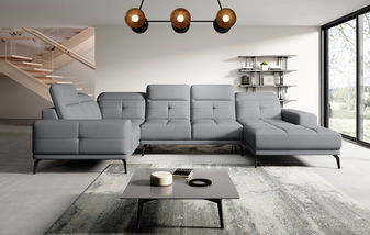 Kutna garnitura u obliku slova U- Nicolette (svijetlo siva) (L)