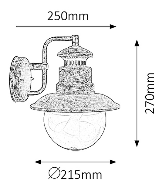 Vonkajšie svietidlo Odessa 8163 (antická hnedá)
