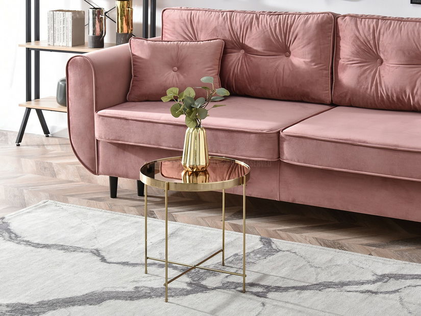 Konferenčný stolík Ibbia S (hnedá + zlatá)