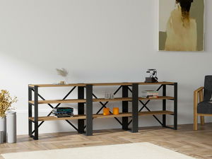 Konzolni stolić Mebapu (orah + crna)