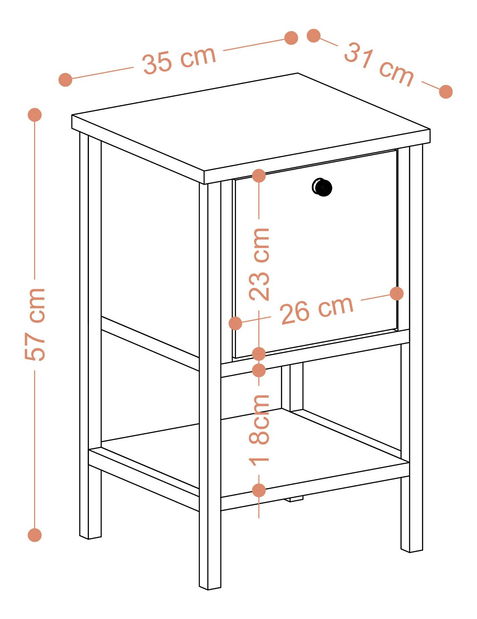 Príručný stolík Aliex 1 (Orech + Čierna)