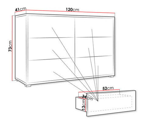 Comodă cu sertare Alkyra K6SZ AK05 (Alb)