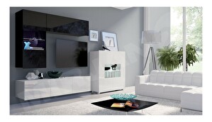 Mobilier living III Badiani (negru + Negru lucios + Alb + Alb lucios)