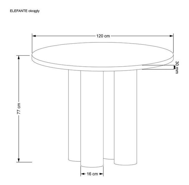 Masă de sufragerie Elvira (Lemn natural)