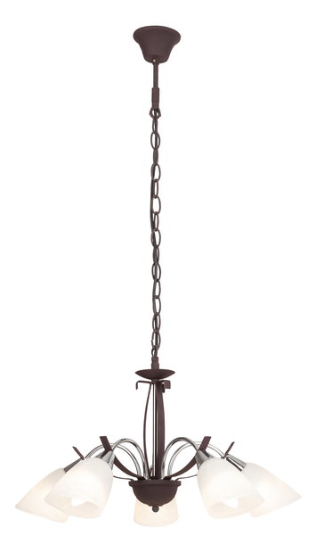 Luster Alice 5x60W (hnedá + chrómová)