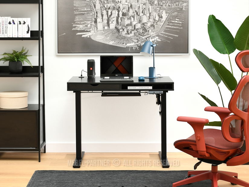 Masă PC Osto 100 (lemn negru + alb)