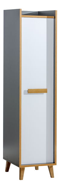 Dulap cu rafturi Wendy W2 (antracit + Alb + Stejar wotan)