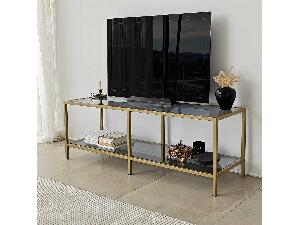 TV asztal Sibade 2 (sötétszürke + arany) 