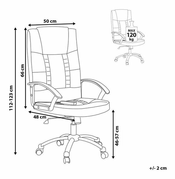Fotoliu masaj REXO (piele artificială) (negru)