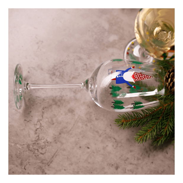 et de 3 pahare de vin 450ml Tipsi trio (motiv de iarnă)