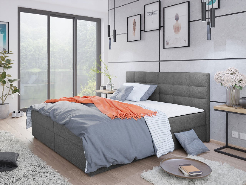 Manželská posteľ Boxspring Sebastian -1 (160x200) (Rico 23)