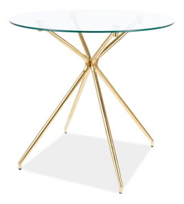 Jedálenský stôl Anastasia (sklo + zlatá) (pre 4 osoby)