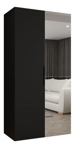 Dulap de haine 100 cm Mirabella 2 (Negru + Negru)