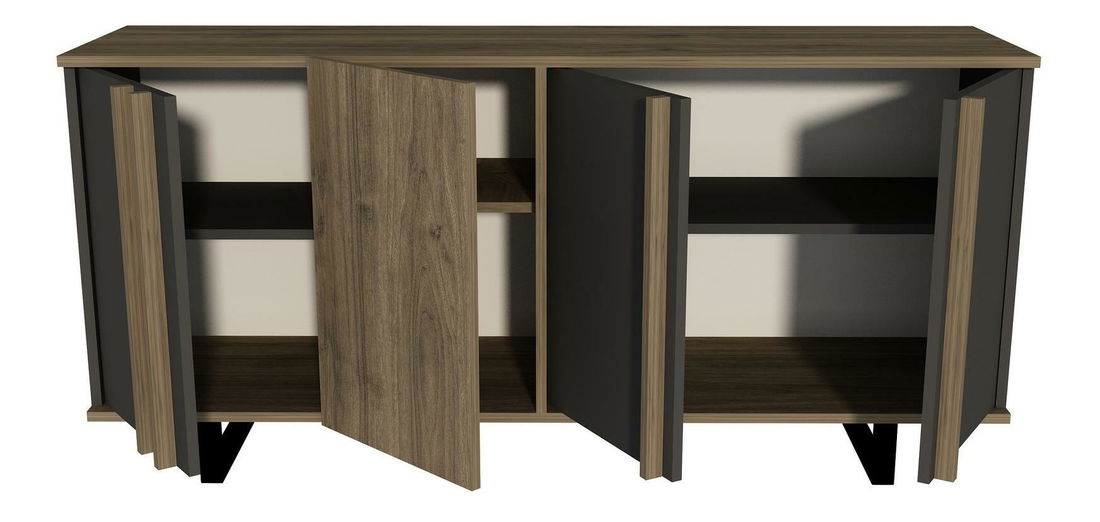 Konzolový stolík Notatu (orech + antracit) 