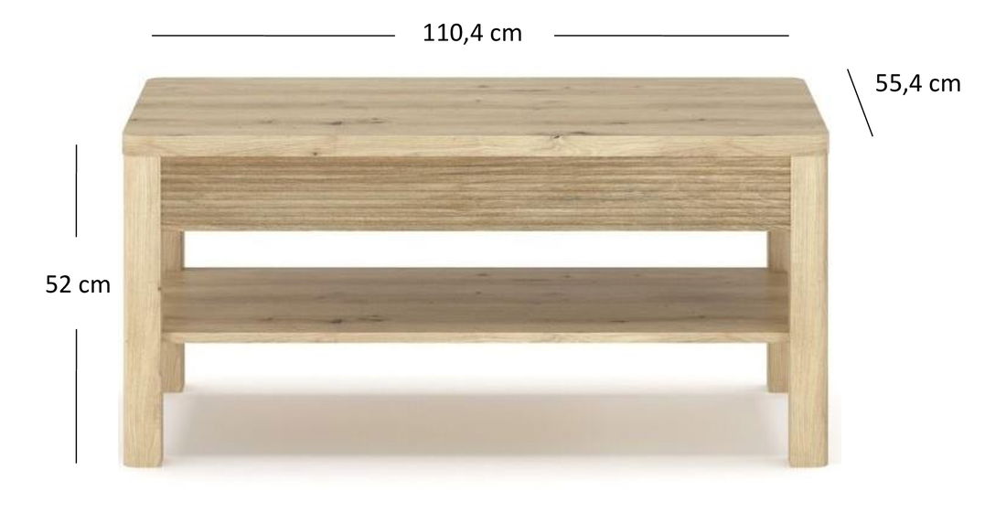 Stolić za kavu Mindi (hrast artisan)