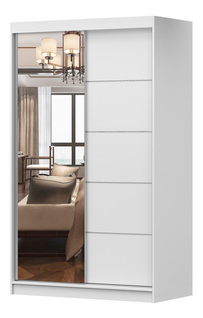 Šatníková skriňa Nestor 05 (biela + biela)