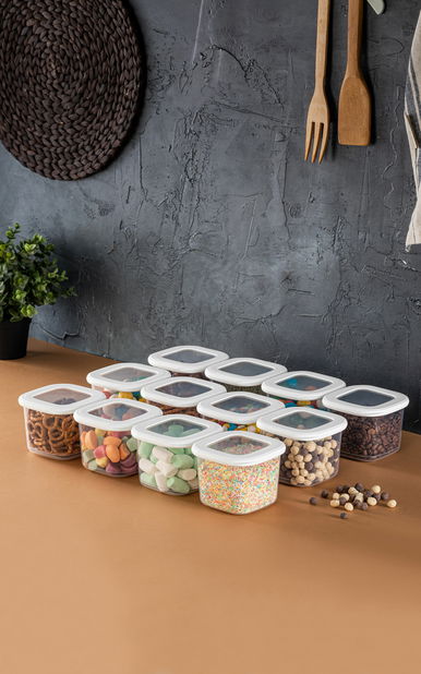 Set recipiente alimente (12 buc.) Benda 12-5 (Alb)