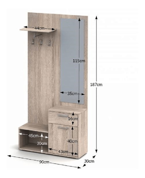 Előszoba Notrea 03 (sonoma tölgy)
