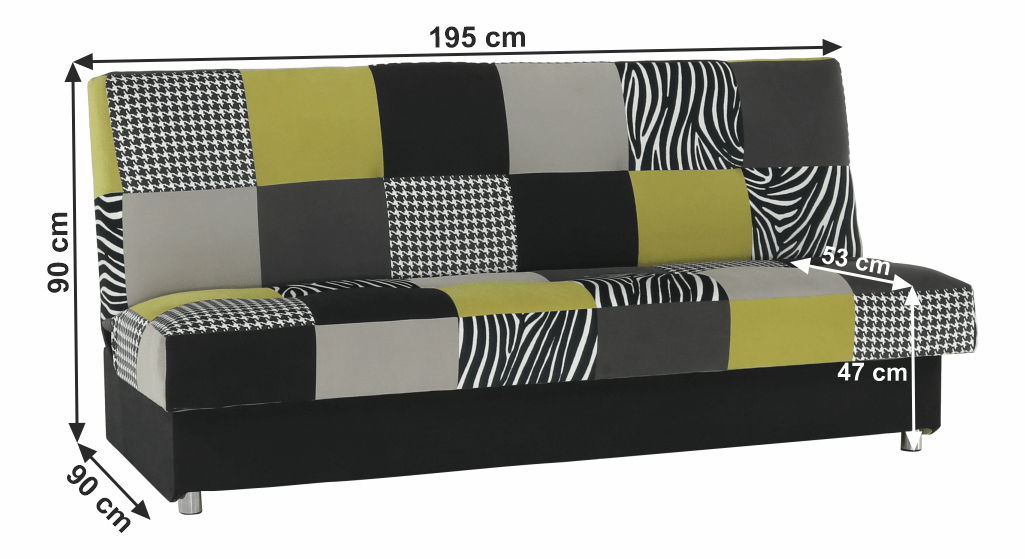 Canapea trei locuri Ardress lămâie verde