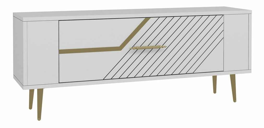 TV stolić/ormarić Retrotopic (bijela + zlatna)