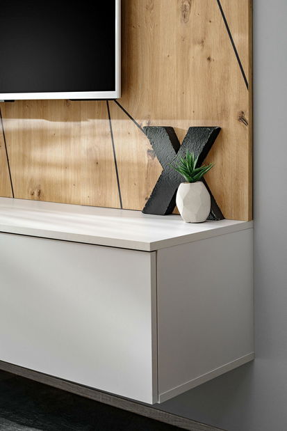 Obývacia stena Xavus G2 (perla grey + dub artisan)