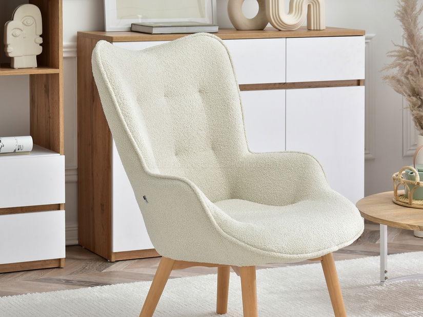 Kreslo Nutri (krémová + buk)