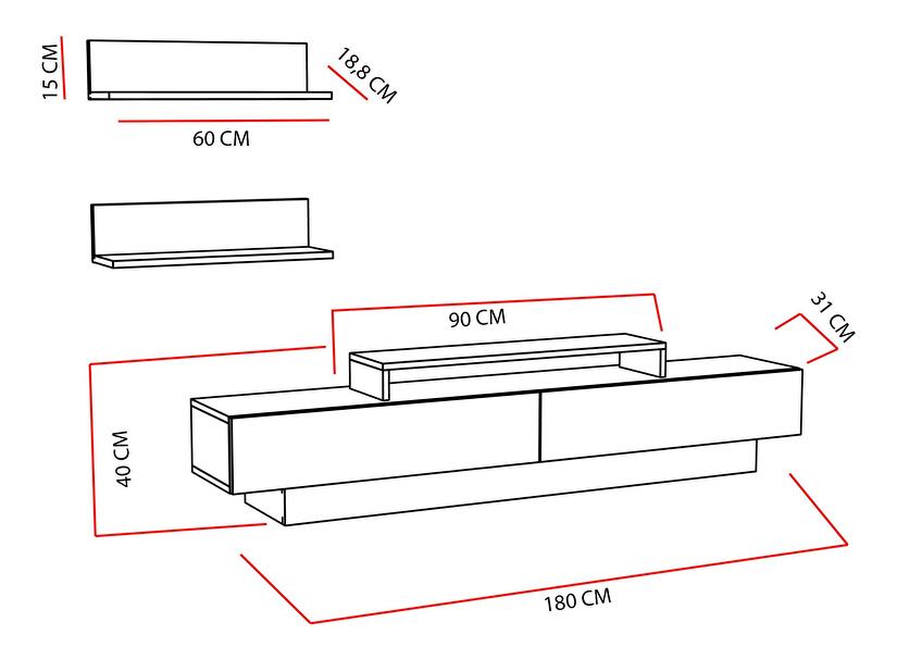 Mobilier living Luscious (Alb + cordoba) 