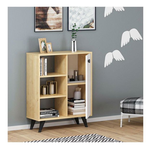 Konzolový stolík Nevipe 1 (dub zafírový + biela) 