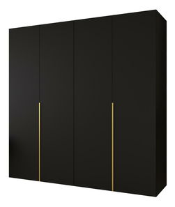 Ormar za garderobu 200 cm Alice 1 (crna + zlatna)