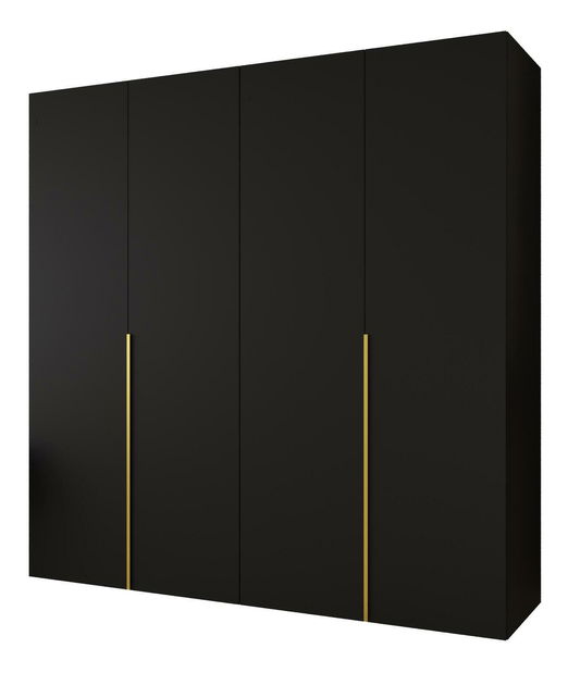 Dulap de haine 200 cm Alice 1 (Negru + Auriu)