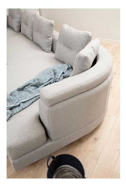 Sarokkanapé Padalusso (B) (világosszürke + fekete)