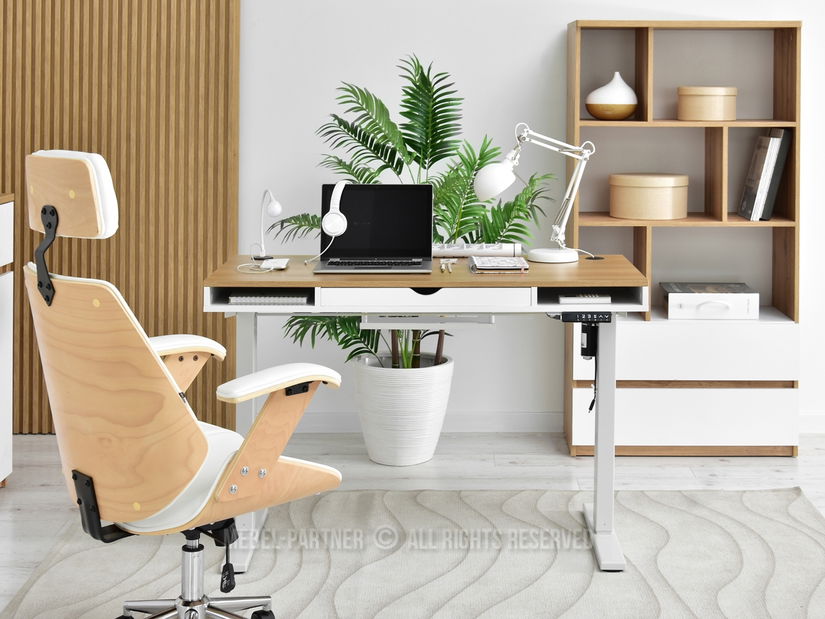 PC asztal Osto 120 (fehér tölgy + fehér)