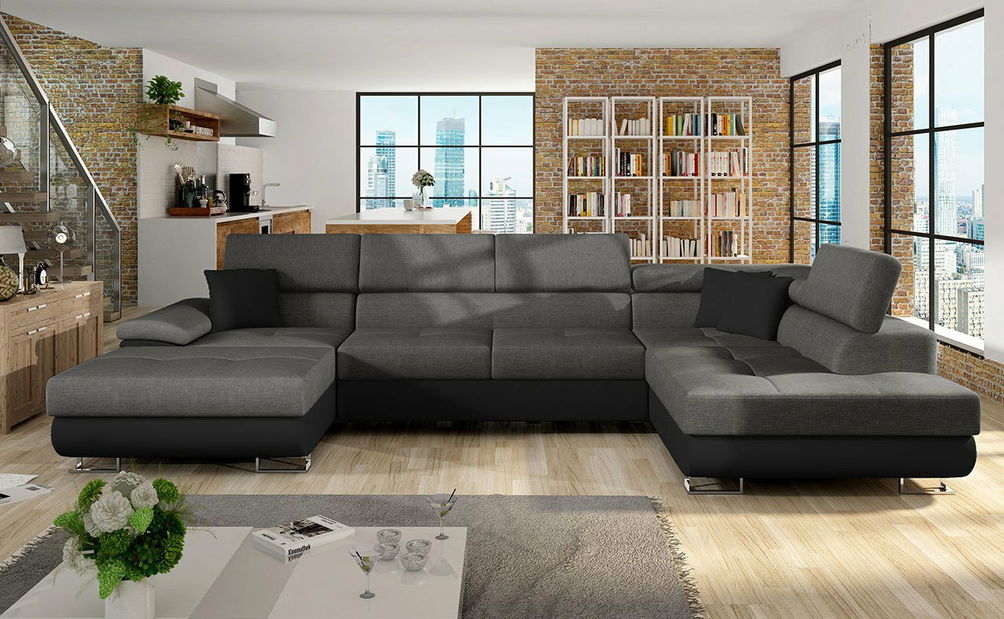 Colțar în formă de U Alphard Bis (D) (piele ecologică soft 011 + lux 06)