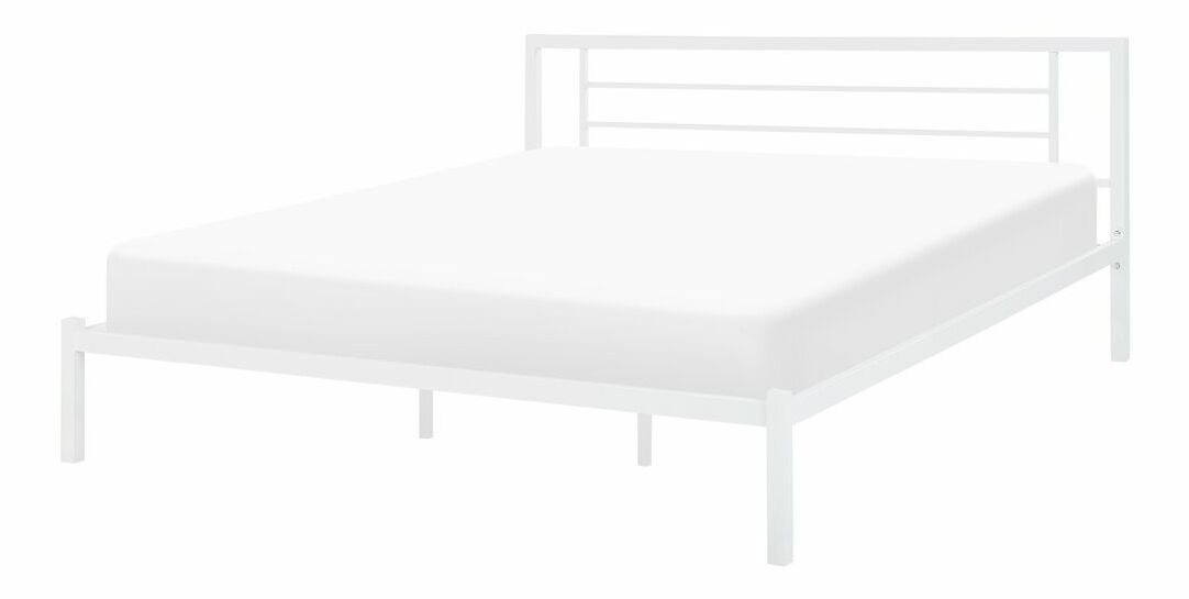 Pat matrimonial 180 cm CONNET (cu somieră) (alb)