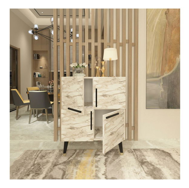 Dulap Mariona (marmură efes + negru)