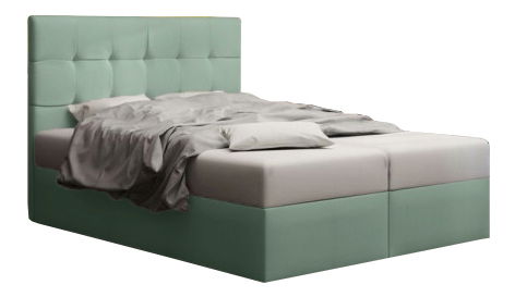 Manželská posteľ Boxspring 140 cm Duel 2 (mätová) (s matracom a úložným priestorom)