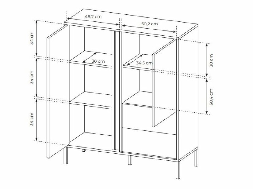 Komoda Danton 2D2S (bež)