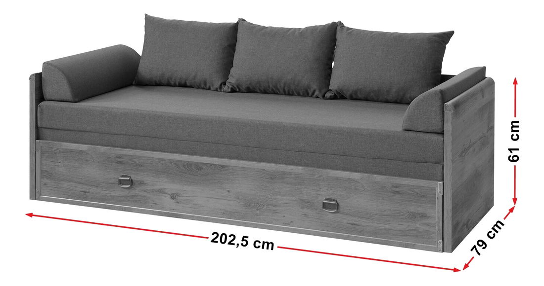 Rozkladacia posteľ 80 až 160 cm BRW INDIANA JLOZ 80/160 2 (Dub sutter)
