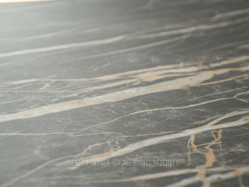 Masă de sufragerie Venda (marmură neagră + negru)