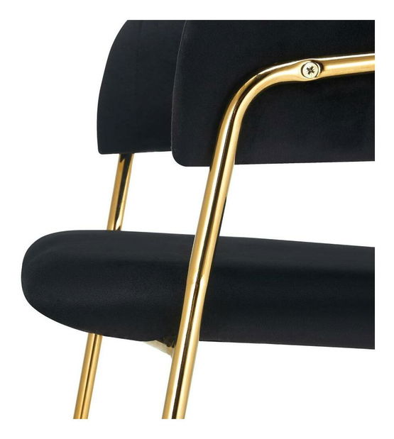Dizájnos étkezőfotel Dasmona 1 (fekete + arany + króm)