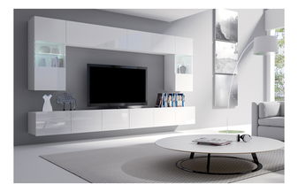 Mobilier living Calabria C1 (Alb) (fără iluminat)