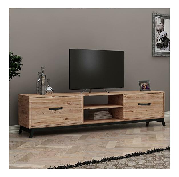 TV asztal/szekrény Dobumi 4 (atlanti fenyő + fekete) 
