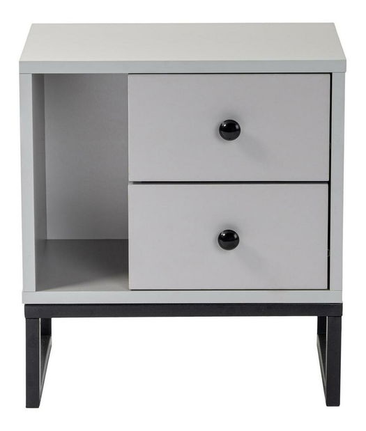 Noćni stolić Glimarolla (siva + crna)