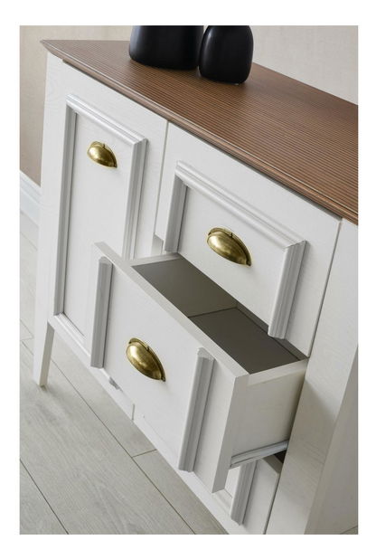 Komoda Vevodi (biela + orech) 