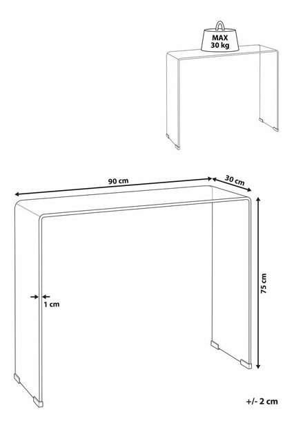 Asztal Koorda (átlátszó)