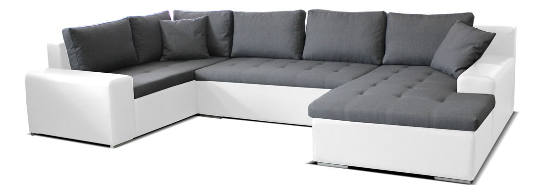 Rohová sedačka U Moreno BL+2+L (sivá + biela) (P)