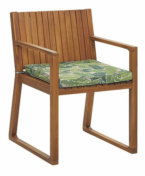 Záhradná stolička SASAN (svetlohnedá) (zelený podsedák)