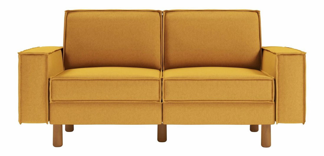 Pohovka dvojsedačka Spary 2 (horčicová + orech)