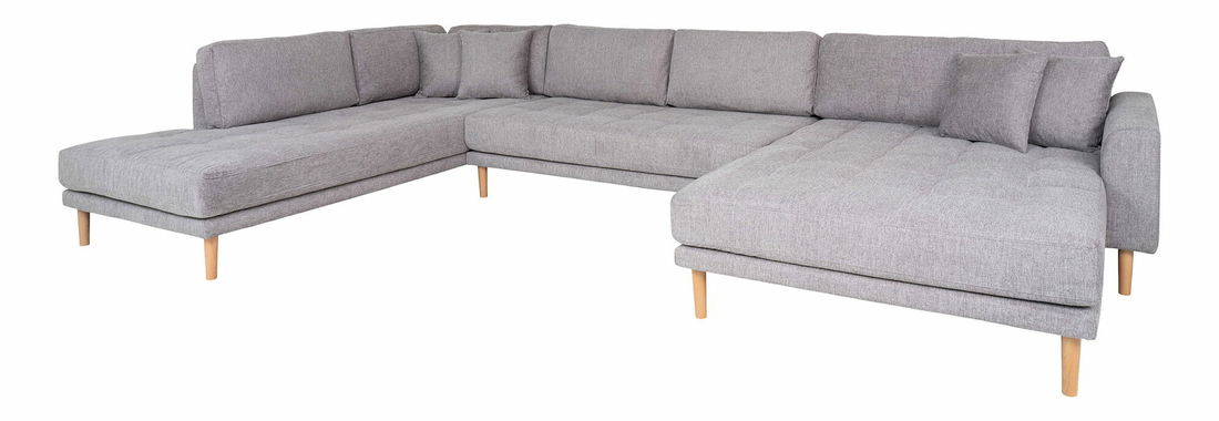 Rohová sedacia súprava v tvare U (P) Lvaveriaora U (svetlosivá)